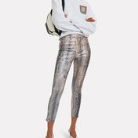 💎L'agence Margot Foiled Python Skinny - Picture 3 of 8